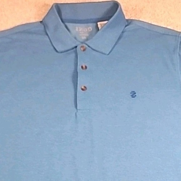 Izod Other - IZOD Polo Shirt Mens Large Light Blue Short Sleeve Pique Knit Logo Classic Fit